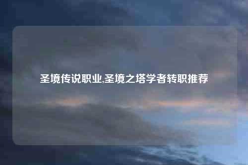 圣境传说职业,圣境之塔学者转职推荐