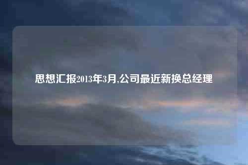 思想汇报2013年3月,公司最近新换总经理