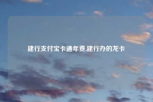 建行支付宝卡通年费,建行办的龙卡