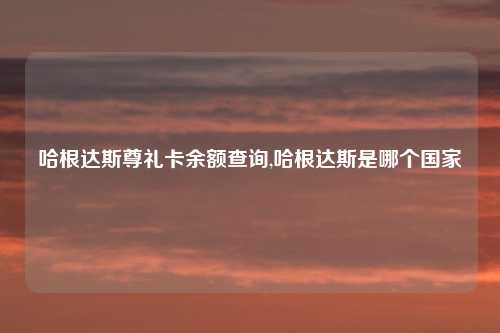 哈根达斯尊礼卡余额查询,哈根达斯是哪个国家