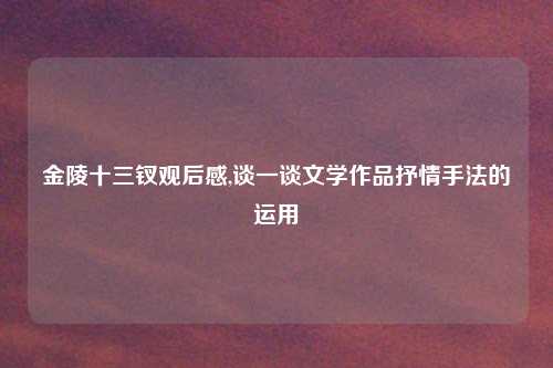 金陵十三钗观后感,谈一谈文学作品抒情手法的运用