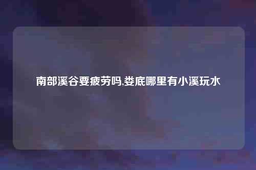 南部溪谷要疲劳吗,娄底哪里有小溪玩水