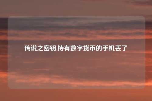 传说之密钥,持有数字货币的手机丢了
