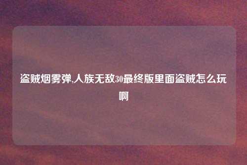 盗贼烟雾弹,人族无敌30最终版里面盗贼怎么玩啊