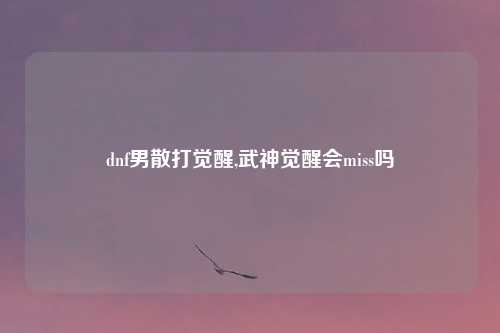 dnf男散打觉醒,武神觉醒会miss吗