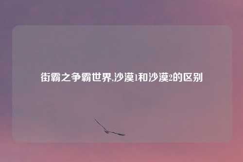 街霸之争霸世界,沙漠1和沙漠2的区别