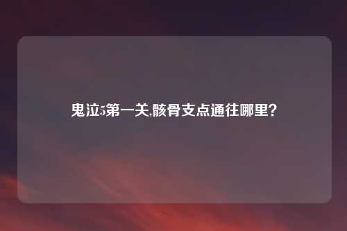 鬼泣5第一关,骸骨支点通往哪里？