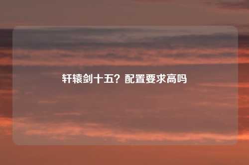 轩辕剑十五？配置要求高吗