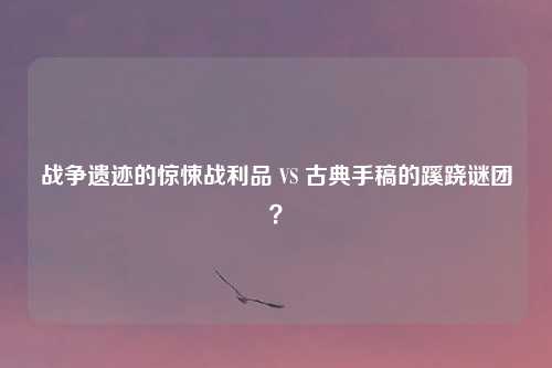 战争遗迹的惊悚战利品 VS 古典手稿的蹊跷谜团？