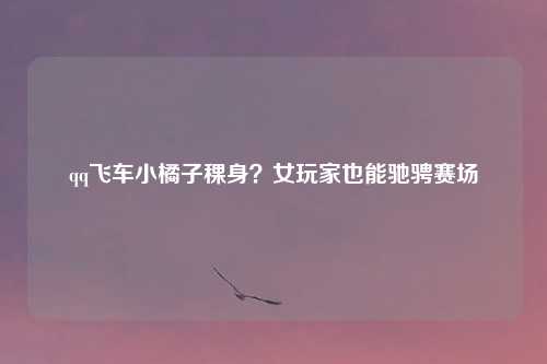 qq飞车小橘子稞身？女玩家也能驰骋赛场