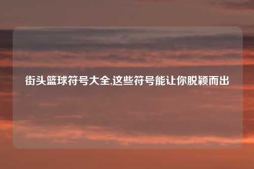 街头篮球符号大全,这些符号能让你脱颖而出