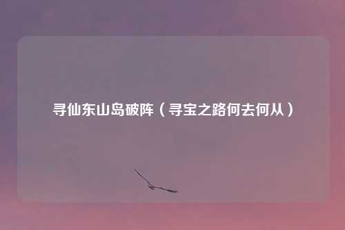 寻仙东山岛破阵（寻宝之路何去何从）
