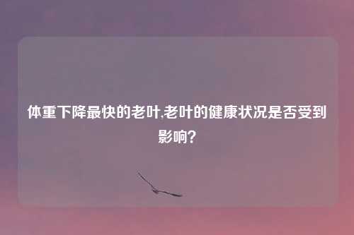 体重下降最快的老叶,老叶的健康状况是否受到影响？