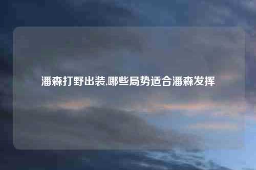 潘森打野出装,哪些局势适合潘森发挥
