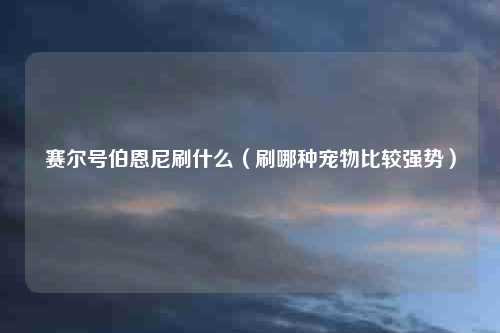 赛尔号伯恩尼刷什么（刷哪种宠物比较强势）