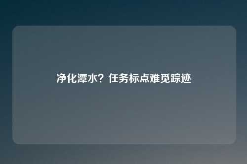净化潭水？任务标点难觅踪迹