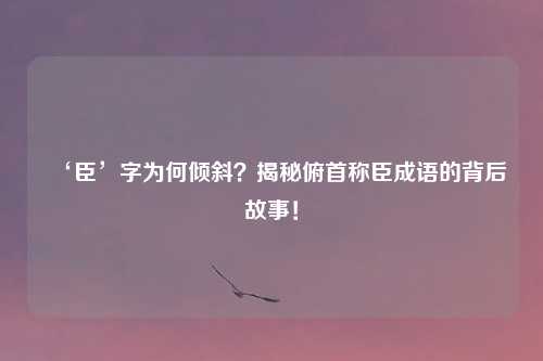 ‘臣’字为何倾斜？揭秘俯首称臣成语的背后故事！