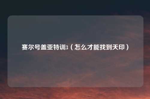 赛尔号盖亚特训3（怎么才能找到天印）