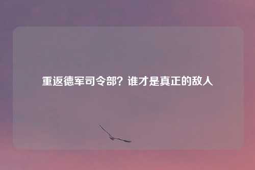 重返德军司令部？谁才是真正的敌人