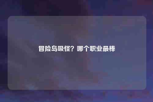 冒险岛吸怪？哪个职业最棒