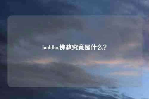 buddha,佛教究竟是什么？
