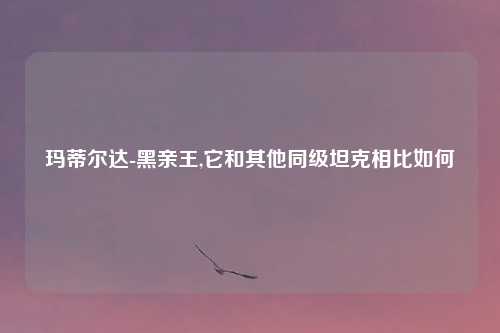 玛蒂尔达-黑亲王,它和其他同级坦克相比如何