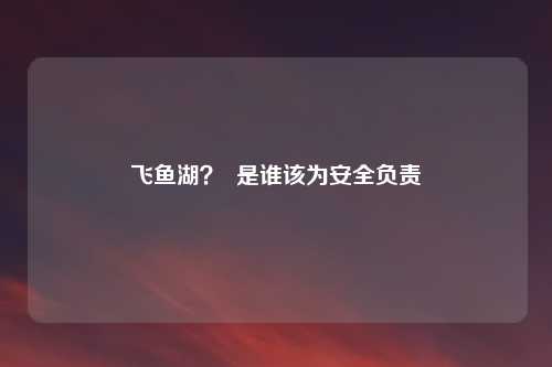 飞鱼湖？  是谁该为安全负责