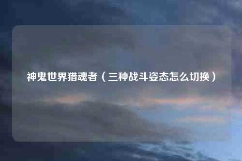 神鬼世界猎魂者（三种战斗姿态怎么切换）
