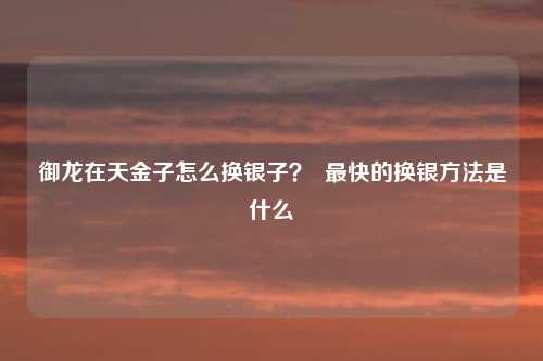御龙在天金子怎么换银子？  最快的换银方法是什么