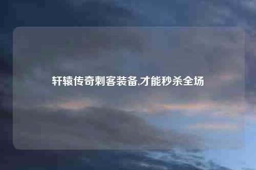轩辕传奇刺客装备,才能秒杀全场