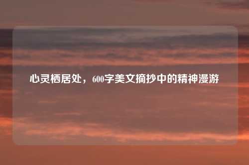 心灵栖居处，600字美文摘抄中的精神漫游