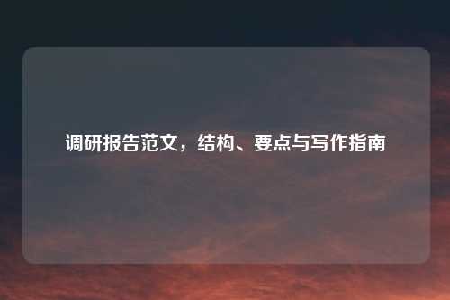 调研报告范文，结构、要点与写作指南
